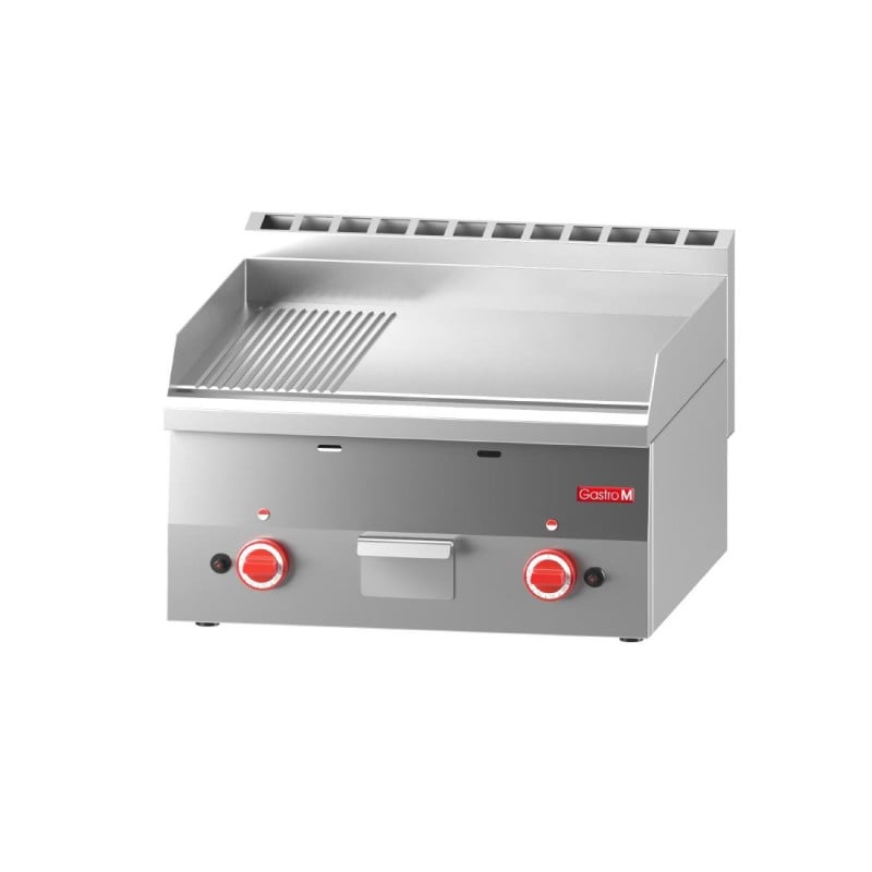 Plancha Gas Placa Media Lisa Media Ranurada- L 600 x P 600mm - Gastro M Plancha Gas Placa Media Lisa Media Ranurada- L 600 x P 600mm - Gastro M