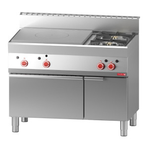 Plaque Coup De Feu Gas 650 y 2 Fuegos Vivos Sobre Horno A Gas y Armario Cerrado 650 - Gastro M
