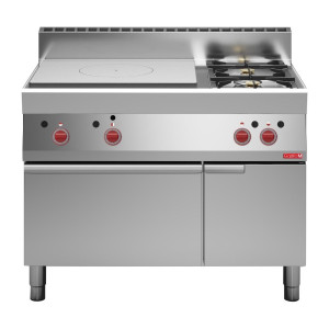 Plaque Coup De Feu Gas 650 y 2 Fuegos Vivos Sobre Horno A Gas y Armario Cerrado 650 - Gastro M