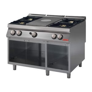 Placa de Fuego a Gas 700 con 4 Quemadores en Armario Abierto - Gastro M