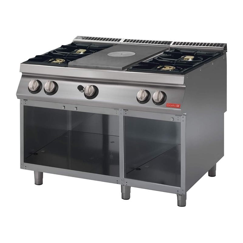 Placa de Fuego a Gas 700 con 4 Quemadores en Armario Abierto - Gastro M Placa de Fuego a Gas 700 con 4 Quemadores en Armario Abierto - Gastro M