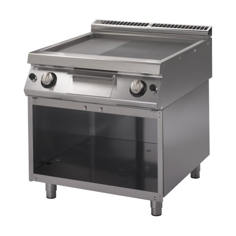 Plancha de gas 700 con placa mitad lisa mitad ranurada - Gastro M - Fourniresto