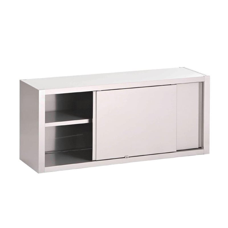 Armario de pared de acero inoxidable con puertas correderas - L 1000 x P 400 mm - Gastro M