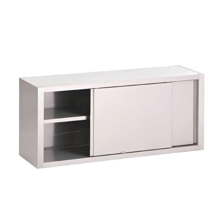 Armario de pared de acero inoxidable con puertas correderas - L 1200 x P 400mm - Gastro M