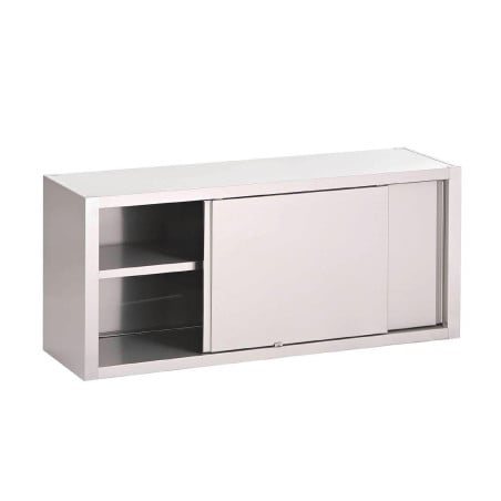 Armario de pared de acero inoxidable con puertas correderas - L 1600 x P 400 mm - Gastro M