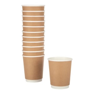 Vasos de doble pared de cartón kraft 225 ml - Lote de 25 - Fiesta - Fourniresto