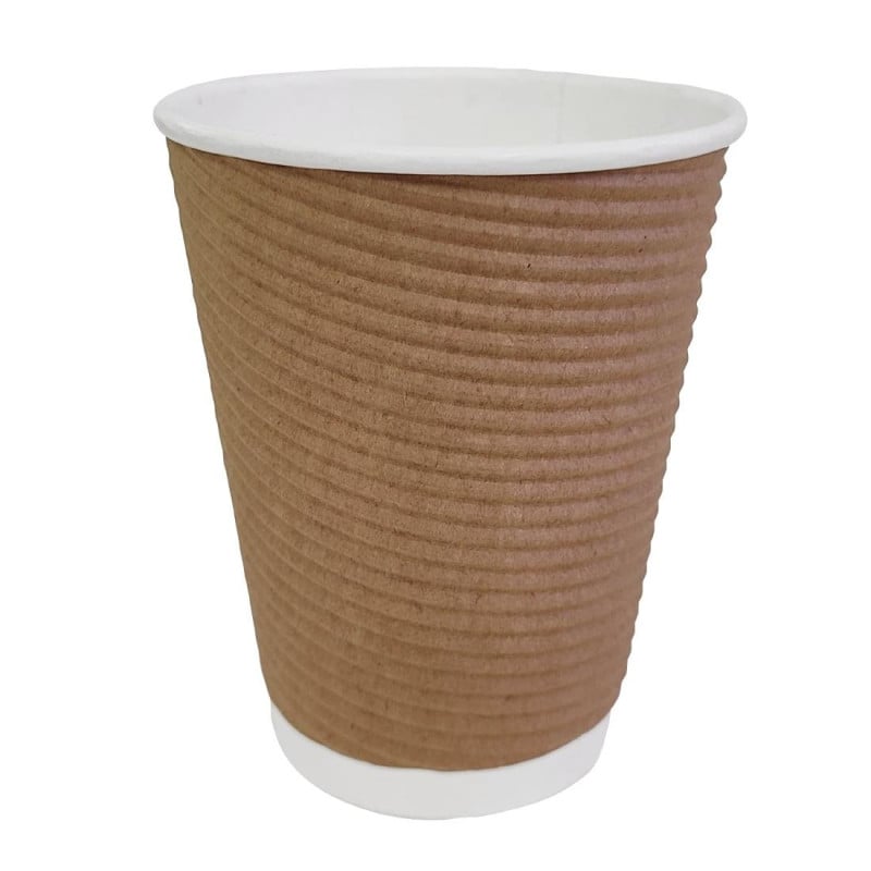 Cups Hot Drinks Insulated Corrugated Light Brown - 340ml - Pack of 500 - Fiesta