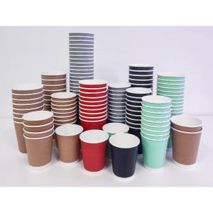 Cups Hot Drinks Insulated Corrugated Light Brown - 340ml - Pack of 500 - Fiesta