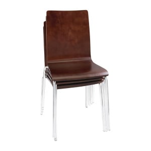 Square dark brown backrest chair - Set of 4 - Bolero - Fourniresto