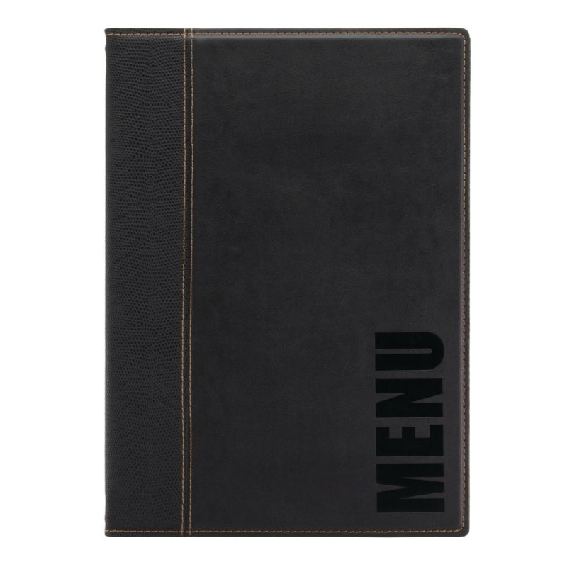 Contemporary A4 Black Menu Cover - Securit - Fourniresto