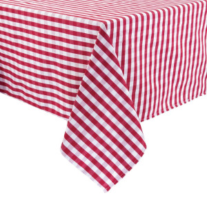 Mantel cuadrado a cuadros rojos en poliéster 1780 x 1780mm - Mitre Essentials - Fourniresto