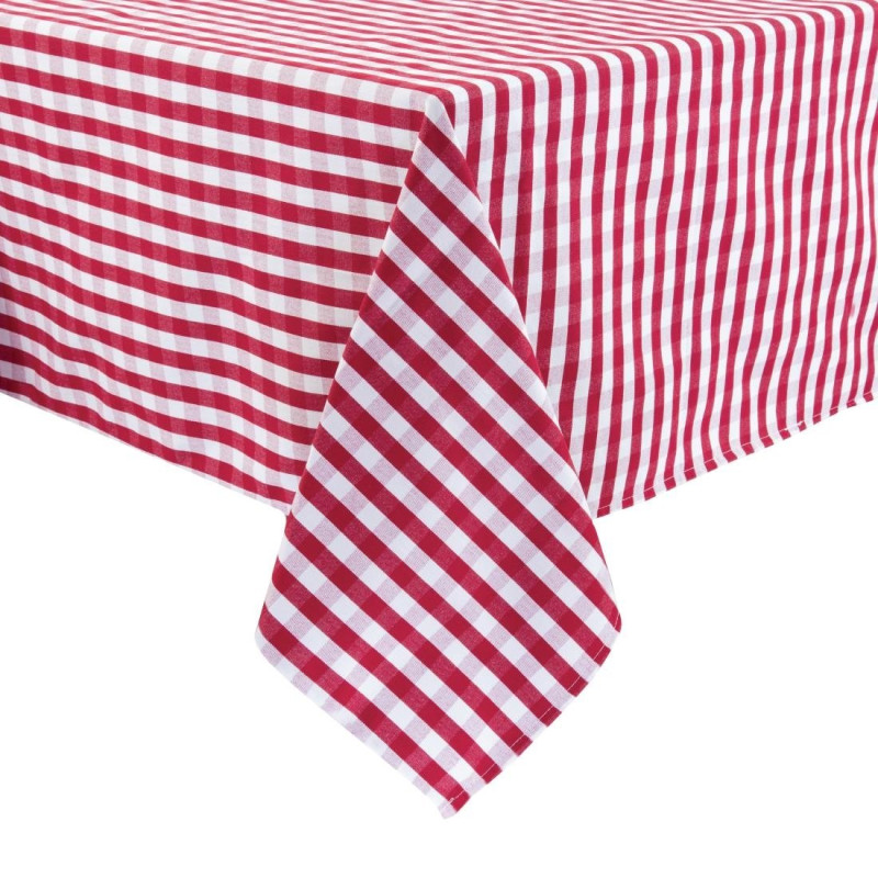 Square red checkered polyester tablecloth 1780 x 1780mm - Mitre Essentials - Fourniresto