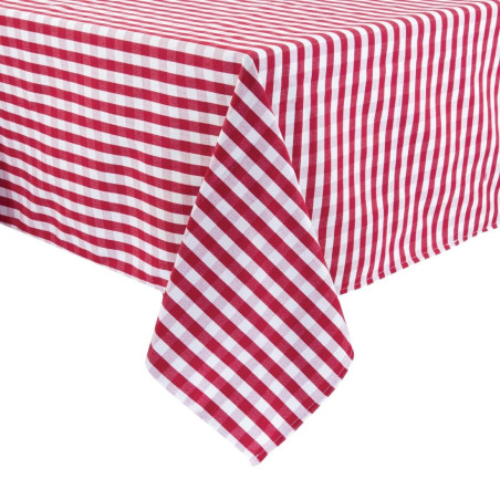 Mantel cuadrado a cuadros rojos en poliéster 1780 x 1780mm - Mitre Essentials - Fourniresto