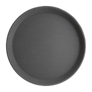 Plato antideslizante redondo de fibra de vidrio negro de 280 mm - Olympia KRISTALLON - Fourniresto