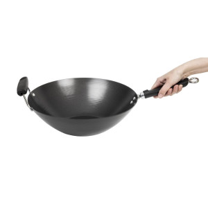 Wok Antiadhésif Fond Plat - 35 cm - Kitchen Craft - Fourniresto