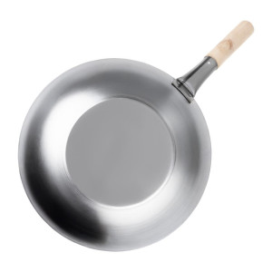 Wok de acero al carbono - 35,6 cm - Vogue - Fourniresto