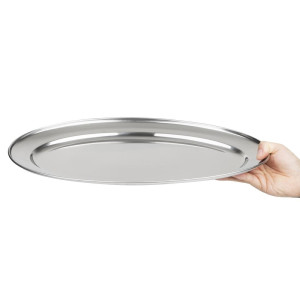 Oval stainless steel serving dish - 450mm - Olympia - Fourniresto