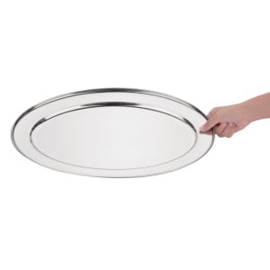 Plat de service ovale inox - 500mm - Olympia - Fourniresto