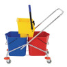 Double Mop Bucket with Wringer Press - Jantex - Fourniresto