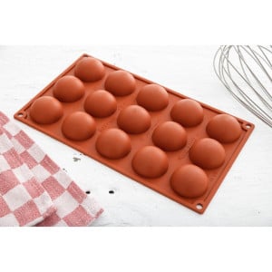 Molde 15 Medias Esferas en Silicona Formaflex - Pavoni