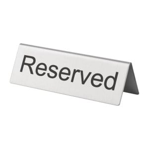 Stainless Steel "Reserved" Table Easels - Set of 10 - Olympia - Fourniresto