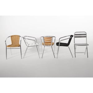 Fauteuils Bois et Alu - Lot de 4 - Bolero - Fourniresto