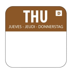 Etiquetas Solubles Para Alimentos "Jueves" - Caja de 1000 - Vogue