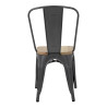 Chaises en Acier avec Assise en Bois - Gris Métallisé - Lot de 4 - Bolero