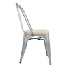 Sillas de Acero con Asiento de Madera - Lote de 4 - Bolero
