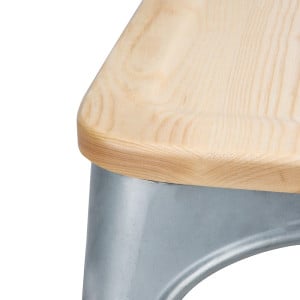 Sillas de Acero con Asiento de Madera - Lote de 4 - Bolero
