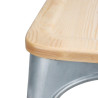 Sillas de Acero con Asiento de Madera - Lote de 4 - Bolero