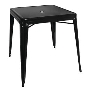 Mesa Bistro Cuadrada de Acero Negra – L 668 x P 668 mm - Bolero