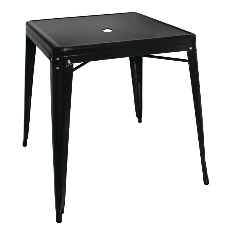 Mesa Bistró Cuadrada de Acero Negro - L 668 x P 668 mm - Bolero