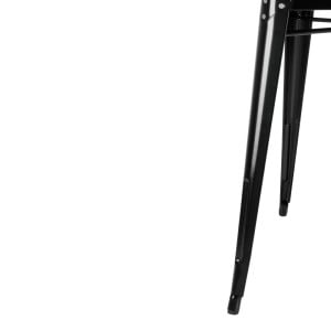 Square Black Steel Bistro Table - W 668 x D 668 mm - Bolero