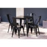 Table Bistro Carrée en Acier Noire – L 668 x P 668 mm - Bolero