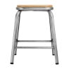 Tabouret Bas en Acier Galvanisé avec Assise en Bois Cantina - Lot de 4 - Bolero