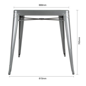 Mesa Cuadrada de Acero Gris Metalizado - L 668 x P 668 mm - Bolero