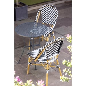 Parisian Style Black Rattan Chair - Set of 2 - Bolero