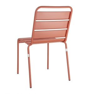 Chaise à Lattes en Acier - Terracotta - Lot de 4 - Bolero