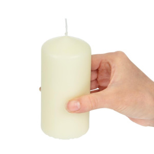 Velas Altas Cilíndricas Marfil 120mm - Lote de 12 Bolsius