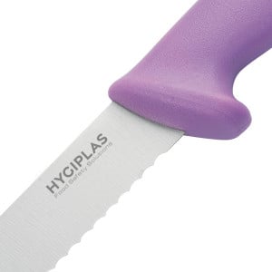 Cuchillo de Pan Hygiplas Violeta 200 mm: ¡Cortar sin esfuerzo!