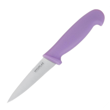 Couteau d'Office Violet 90 mm Hygiplas : Précision et Confort en Cuisine