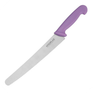 Cuchillo de repostería dentado violeta de 25 cm - Hygiplas - Resistente y práctico