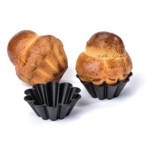 Moldes para Mini Brioche Antiadherentes 75 mm - Lote de 12, Matfer Bourgeat