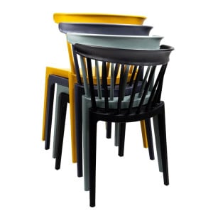 Sillas Polipropileno Antracita - Lote de 4: Diseño elegante y confort duradero