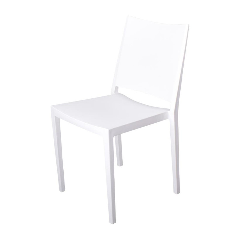 White stackable outdoor polypropylene chairs Florence - Set of 4 White stackable outdoor polypropylene chairs Florence - Set of 4