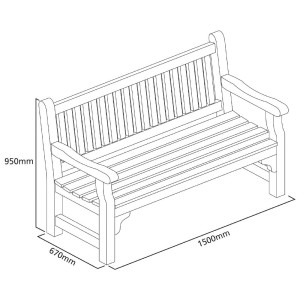 Banco de jardín de madera blanda Rowlinson - Confort y elegancia