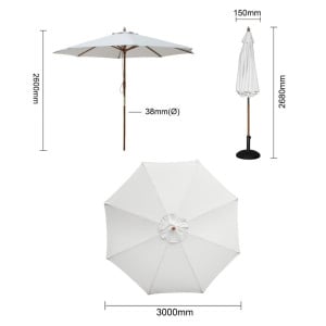 Parasol Redondo Gris 3m Bolero - Elegancia y Protección UV