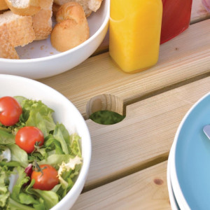 Mesa de Picnic de Madera Redonda 2000mm Rowlinson: Robusta & Elegante