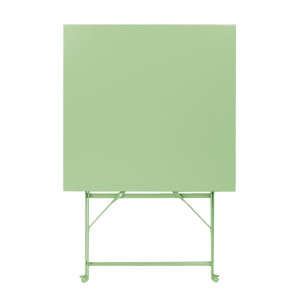 Mesa cuadrada plegable Bolero verde claro 600 mm de acero